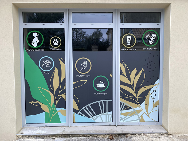 Vitrophanie - Vitrine Pharmacie