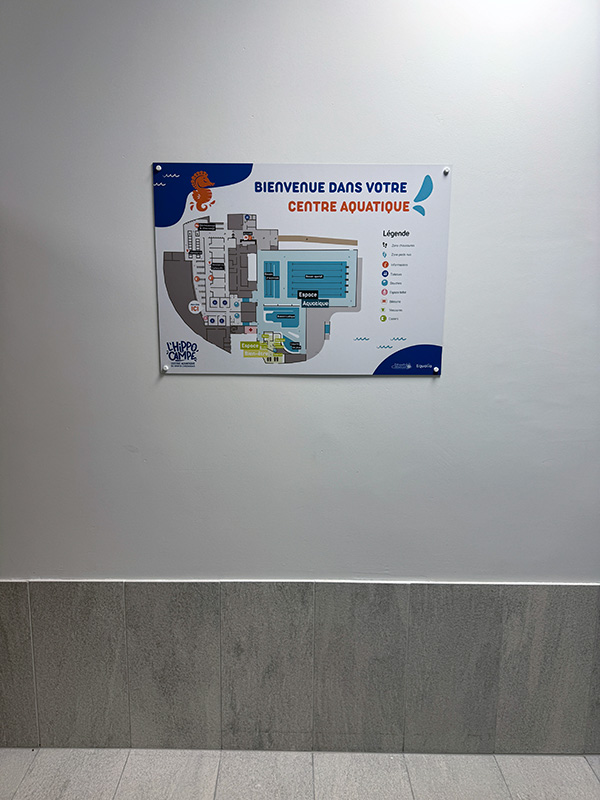 Impression numérique : impression d'un plan d'évacuation sur alu composite